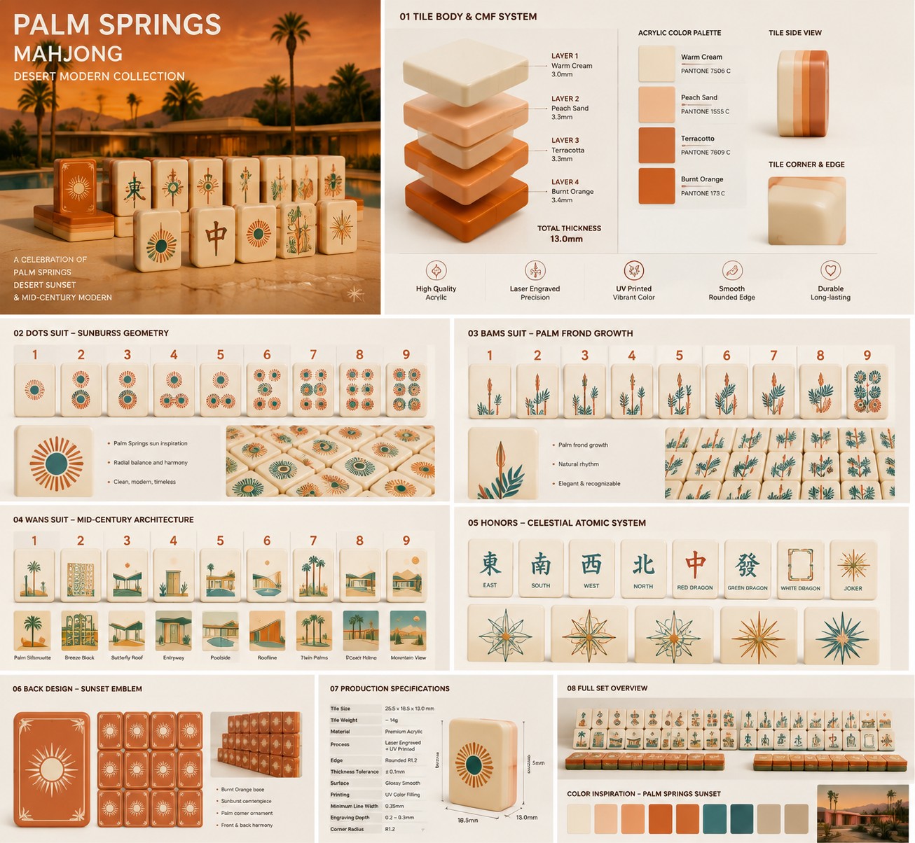 Palm Springs American Mahjong Tiles